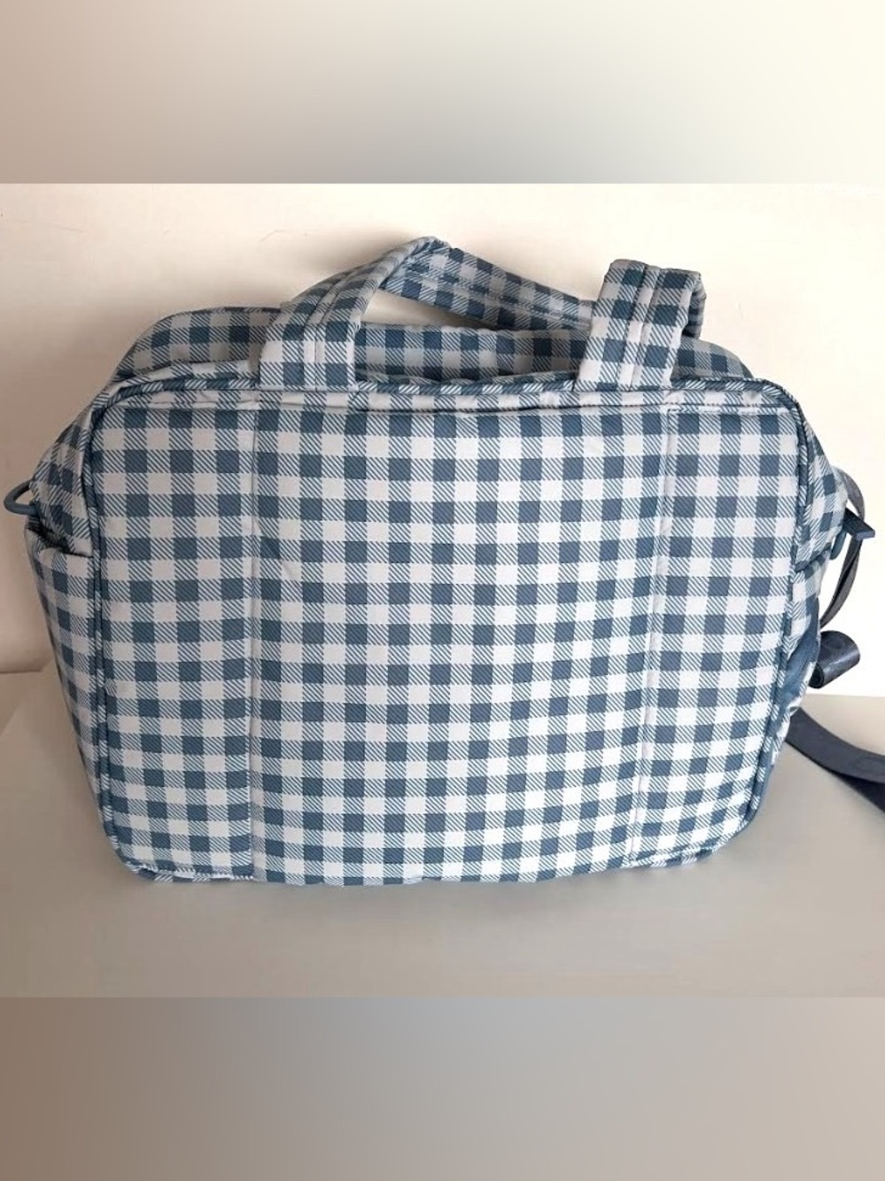Calpak Luka Duffel French Blue Gingham - Picture 12 of 14